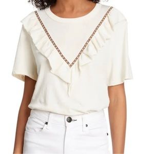 The Great The Ribbon Tuxedo Tee Cream Size 0 (XS)